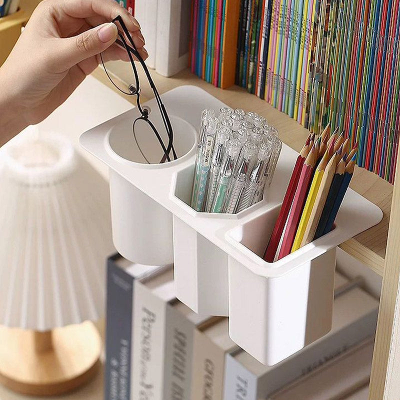 Simple and Multifunctional Table side Adhesive Makeup Brush Storage Tube Student Stationery, Pen Holder.