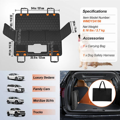 Back Seat Extender Dog Hammock With Mesh Window And Storage Pocket 7