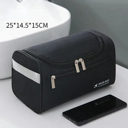 Leather Toiletry Bag With Hanging Hook And Large Storage Compartments 8
