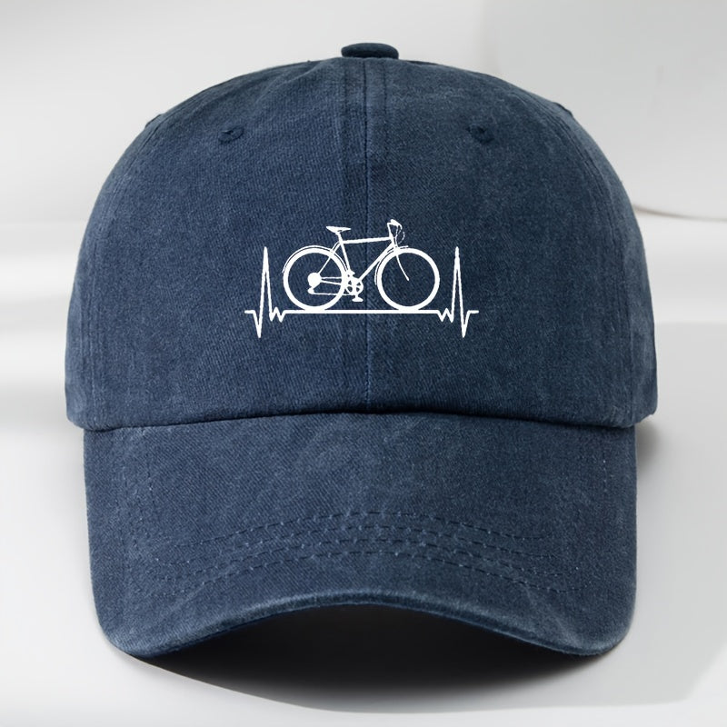 Unisex Baseball Cap with Bicycle Prints for Outdoor Sports, Casual Wear, Sun Protection, Adjustable Summer Hat