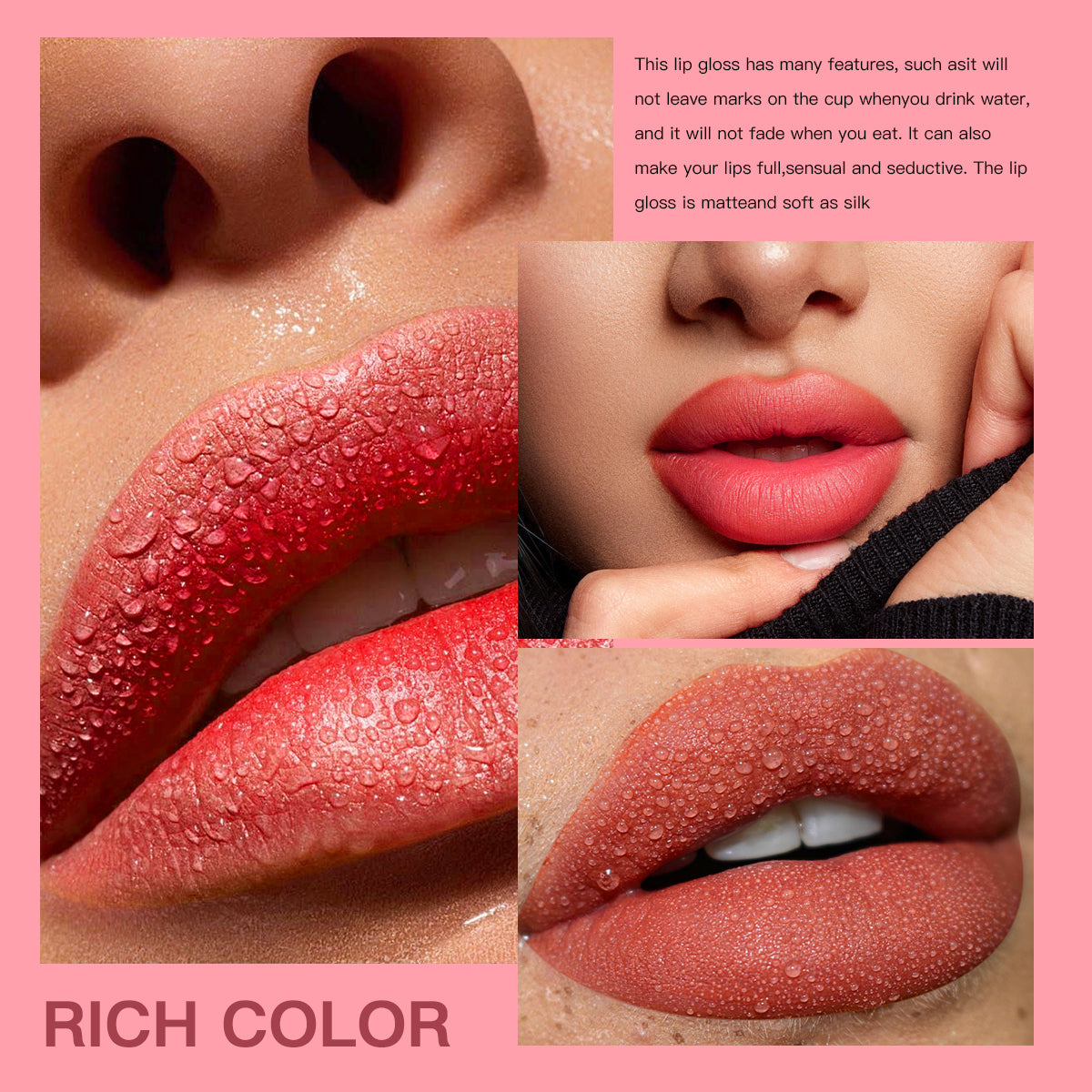 Detachable Lip Crayon Smooth And Silky 4 ColorPiece Lip Stick Portable Lip Cosmetic Perfect For Vac 4