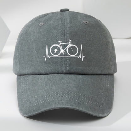 Unisex Baseball Cap with Bicycle Prints for Outdoor Sports, Casual Wear, Sun Protection, Adjustable Summer Hat