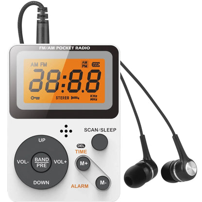 Portable AM FM Radio With LCD Display Earphone Jack Sleep Timer And Alarm 7
