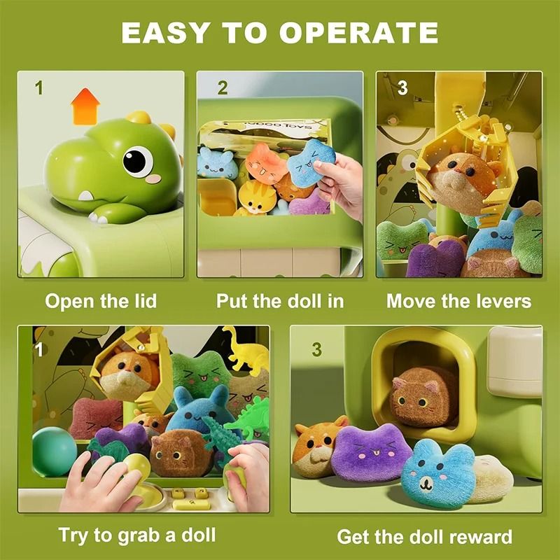 Dinosaur Claw Machine Toy With Music And Adjustable Arm 4