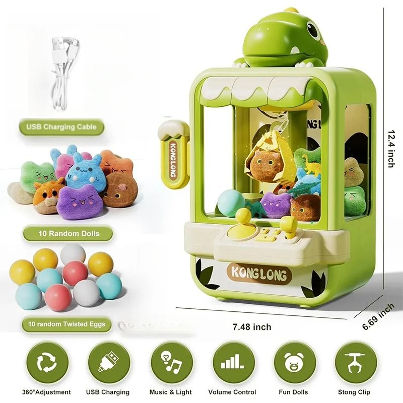 Dinosaur Claw Machine Toy With Music And Adjustable Arm 6