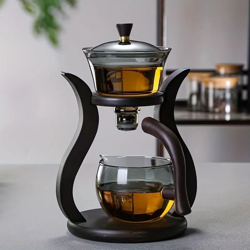 Glass Tea Set With Magnetic Switch Teapot And Infuser  SemiAutomatic Drip Teapot With Optional Cups 1