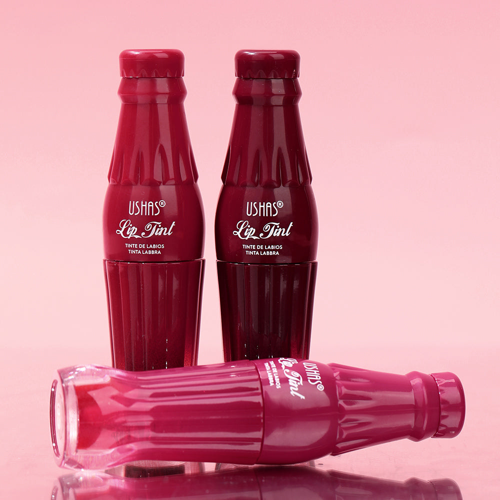 Lip Tint, Waterproof, High Pigment, Dual-Purpose Lip Gloss for Lips and Cheeks, Coke Bottle Appearance