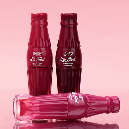 Lip Tint, Waterproof, High Pigment, Dual-Purpose Lip Gloss for Lips and Cheeks, Coke Bottle Appearance
