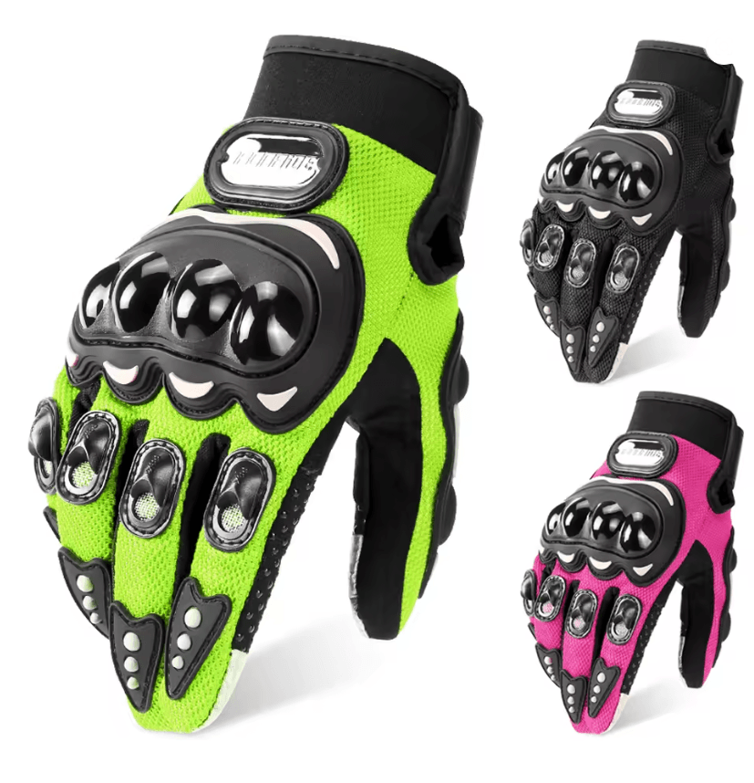 Breathable Mesh Full Finger Motorcycle Gloves with Touchscreen and Knuckle Protection