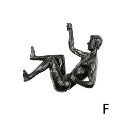 Rock Climbing Man Resin Wall Sculpture  3D Retro Hanging Decor For Home And Office 11