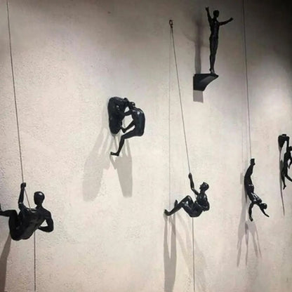 Rock Climbing Man Resin Wall Sculpture  3D Retro Hanging Decor For Home And Office 1