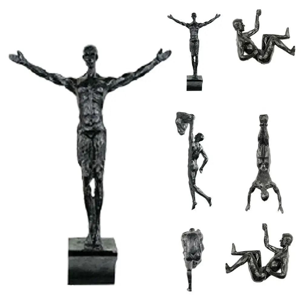 Rock Climbing Man Resin Wall Sculpture  3D Retro Hanging Decor For Home And Office 2