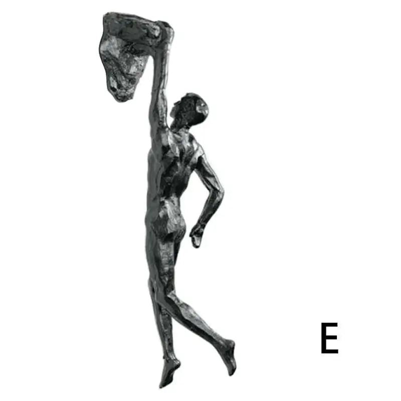 Rock Climbing Man Resin Wall Sculpture  3D Retro Hanging Decor For Home And Office 10