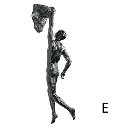 Rock Climbing Man Resin Wall Sculpture  3D Retro Hanging Decor For Home And Office 10