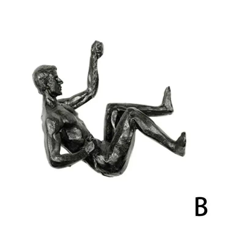 Rock Climbing Man Resin Wall Sculpture  3D Retro Hanging Decor For Home And Office 7