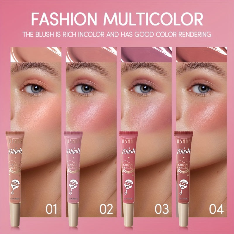 Color Long-lasting Liquid Blush, Facial Contouring Lightweight, Soft Multi-Use Cream, Waterproof Facial Blush Stick