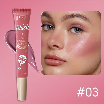 Color Long-lasting Liquid Blush, Facial Contouring Lightweight, Soft Multi-Use Cream, Waterproof Facial Blush Stick
