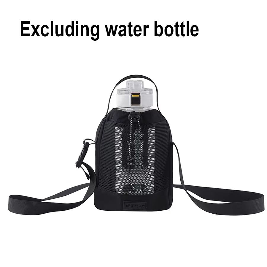 Shoulder Strap Mesh Water Bottle Carrier Bag With Adjustable Crossbody Strap And Front Pocket 7