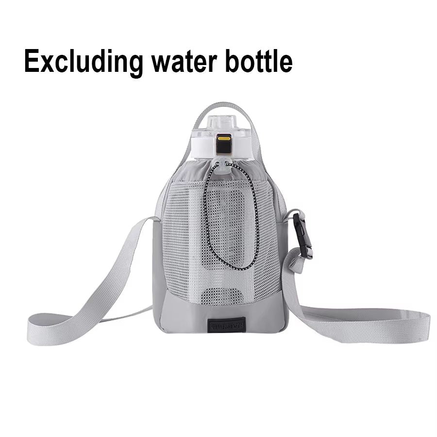Shoulder Strap Mesh Water Bottle Carrier Bag With Adjustable Crossbody Strap And Front Pocket 8