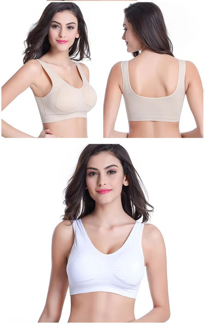 3 Pack Womens Seamless Sports Bra With Removable Pads Wireless Push Up Yoga And Fitness Bra Plus Si 2