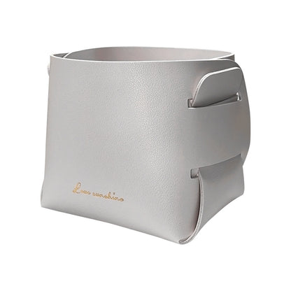 Nordic PU Leather Storage Box, Foldable Desktop Organizer for Keys, Makeup, Jewelry, Stylish Sundry Storage Tray