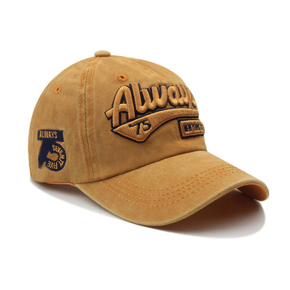Vintage Letter Embroidered Baseball Cap, Simple and Fashionable Street Style, Versatile Hip Hop Curved Brim Hat