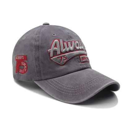 Vintage Letter Embroidered Baseball Cap, Simple and Fashionable Street Style, Versatile Hip Hop Curved Brim Hat