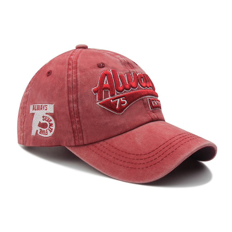 Vintage Letter Embroidered Baseball Cap, Simple and Fashionable Street Style, Versatile Hip Hop Curved Brim Hat