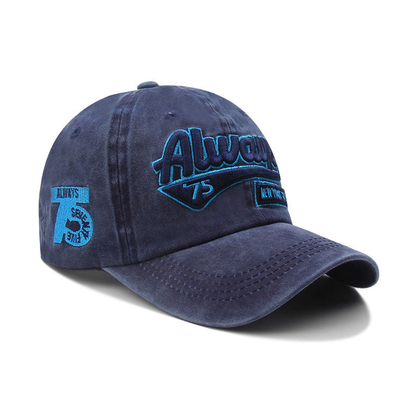 Vintage Letter Embroidered Baseball Cap, Simple and Fashionable Street Style, Versatile Hip Hop Curved Brim Hat