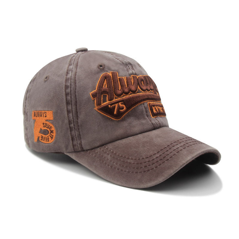 Vintage Letter Embroidered Baseball Cap, Simple and Fashionable Street Style, Versatile Hip Hop Curved Brim Hat