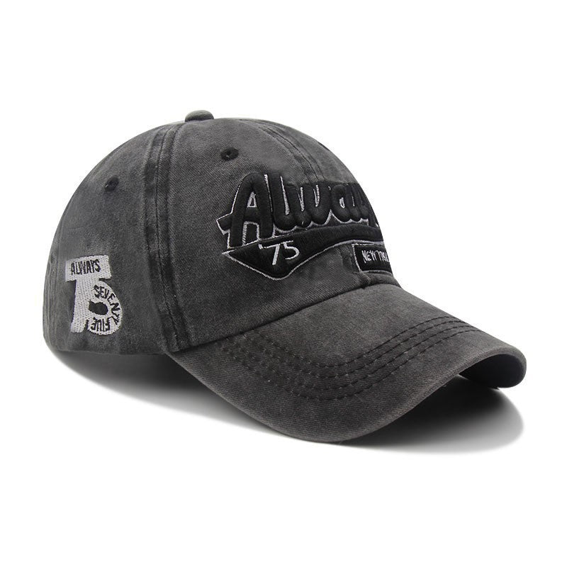 Vintage Letter Embroidered Baseball Cap, Simple and Fashionable Street Style, Versatile Hip Hop Curved Brim Hat