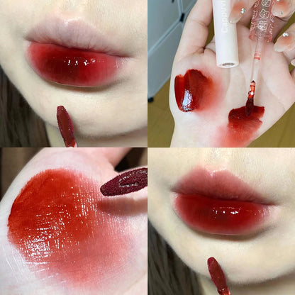 Cherry Pink Mirror, Water Lip Gloss Lip Glaze, Transparent Glass Lip Oil, Waterproof Liquid Lipstick, Clear Tint Makeup