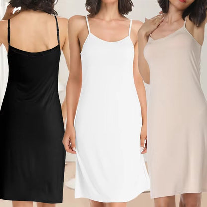 Womens Elegant Solid Sling Dress Compression Slip Sleeveless Backless Sleepwear 1
