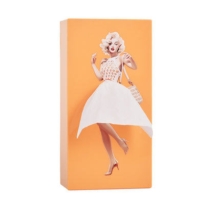Cute Cartoon Anime Girl Tissue Box, Puffy Skirt Girl Face Tissue Holder for Desktop Decorative Ornaments
