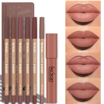 Makeup Set Matte Lip Liner, Lipstick Matte, Waterproof Long Lasting Lip Set, Daily Makeup, Gift Box Lip Crayon Set