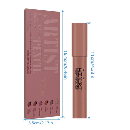 Makeup Set Matte Lip Liner, Lipstick Matte, Waterproof Long Lasting Lip Set, Daily Makeup, Gift Box Lip Crayon Set