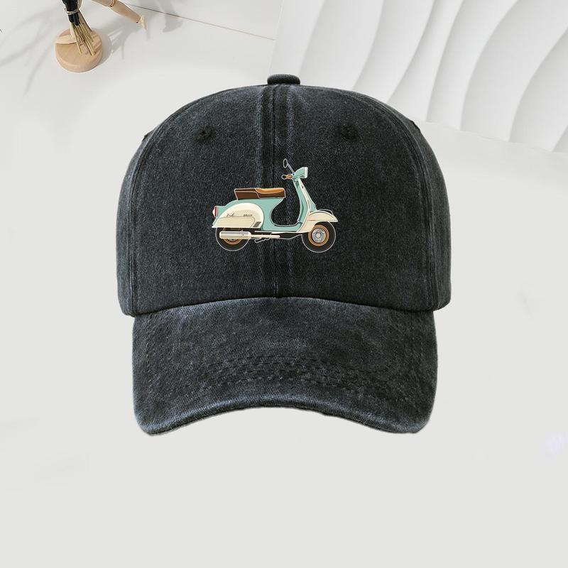 City Style Motorcycle Pattern Baseball Cap Fashionable Travel And Sun Protection Hat Simple Versati 2