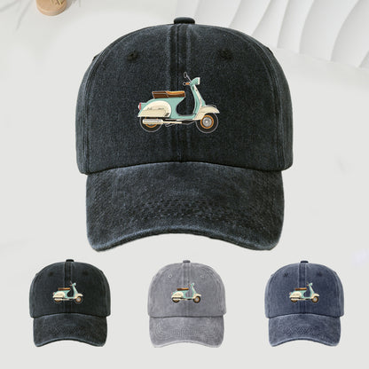 City Style Motorcycle Pattern Baseball Cap, Fashionable Travel and Sun Protection Hat, Simple Versatile Casual Wear