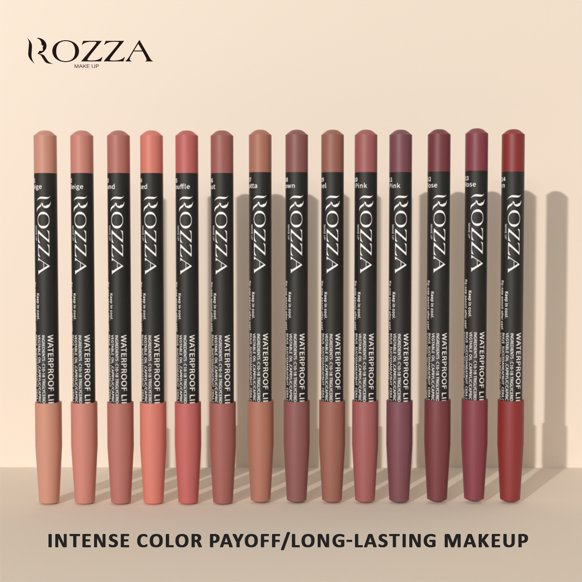 Waterproof Lip Liner Pencil Set, Super Soft Blendable Texture, Weightless Precise Liner, Matte Soft Finish