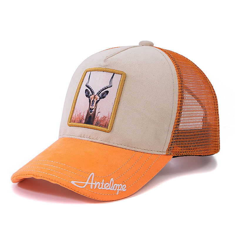 Unisex Trucker Hat Hot Sale Suede Sun Hat With Grizzlies Pattern Patch Summer Animal Baseball Cap F 1