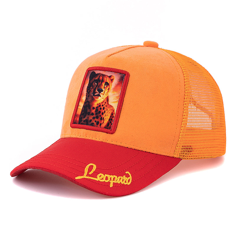 Unisex Trucker Hat Hot Sale Suede Sun Hat With Grizzlies Pattern Patch Summer Animal Baseball Cap F 2