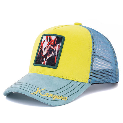Unisex Trucker Hat Hot Sale Suede Sun Hat With Grizzlies Pattern Patch Summer Animal Baseball Cap F 3