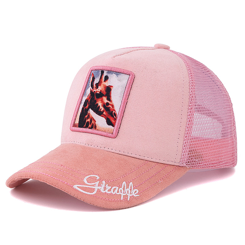 Unisex Trucker Hat Hot Sale Suede Sun Hat With Grizzlies Pattern Patch Summer Animal Baseball Cap F 4