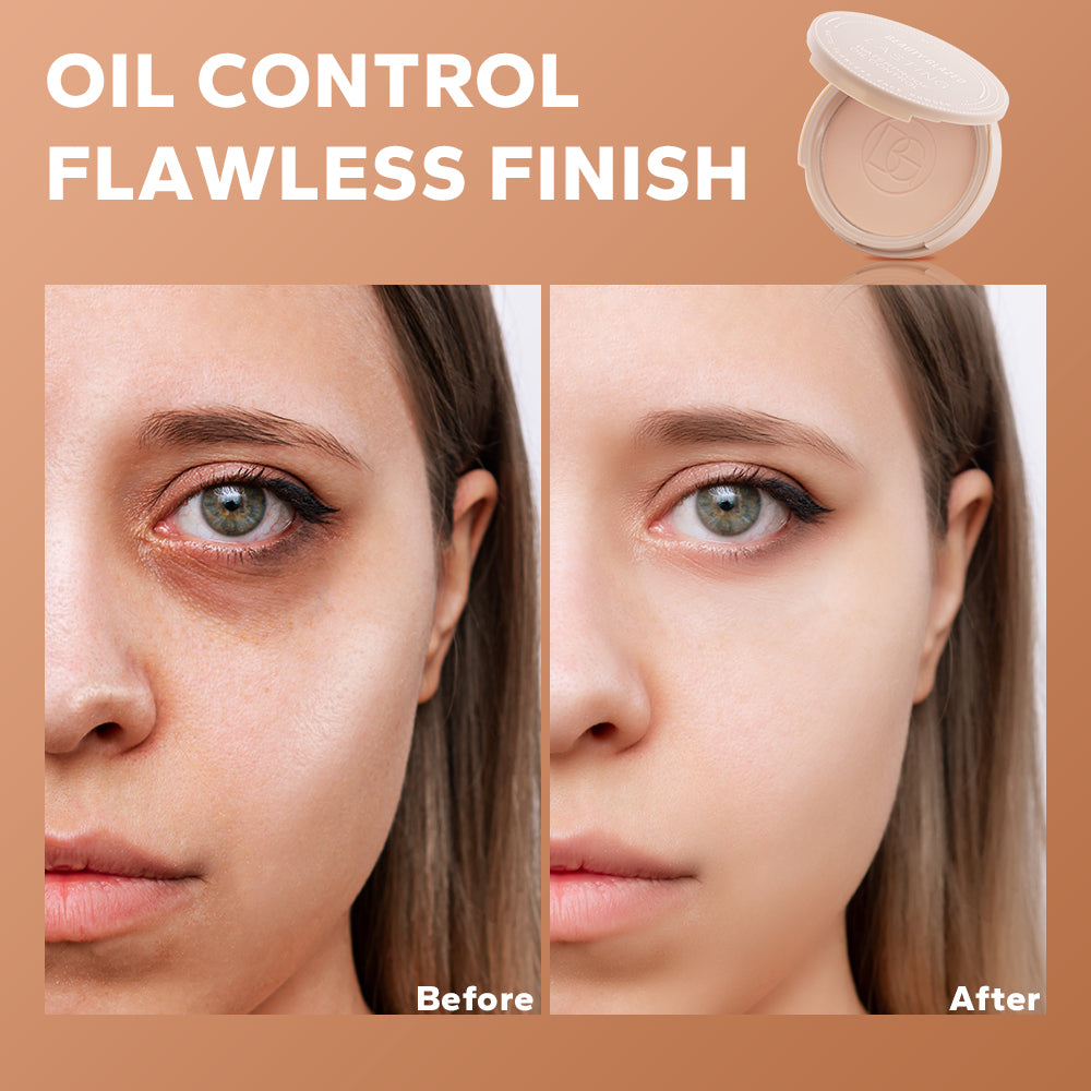 Oil Control Matte Face Powder, Long Lasting Flawless Setting Powder, Face Makeup With Mirror, Lightweight Coverage