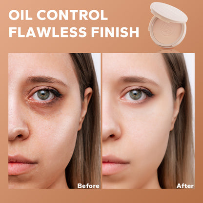 Oil Control Matte Face Powder, Long Lasting Flawless Setting Powder, Face Makeup With Mirror, Lightweight Coverage