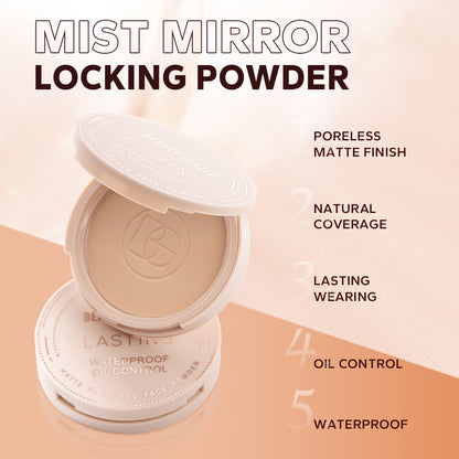 Oil Control Matte Face Powder, Long Lasting Flawless Setting Powder, Face Makeup With Mirror, Lightweight Coverage