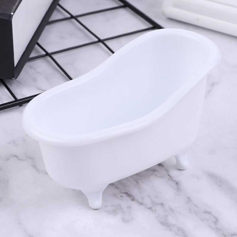 Mini Bathtub Makeup Organizer, Gold Silver Soap Jewelry Storage Box, Desktop Sundry Storage Case for Small Accessories