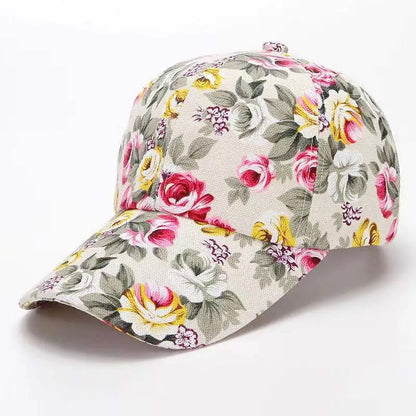 Womens Fashion Summer Cap, Floral Print Trucker Hat Outdoor Streetwear Cap, Female Baseball Cap for Travel