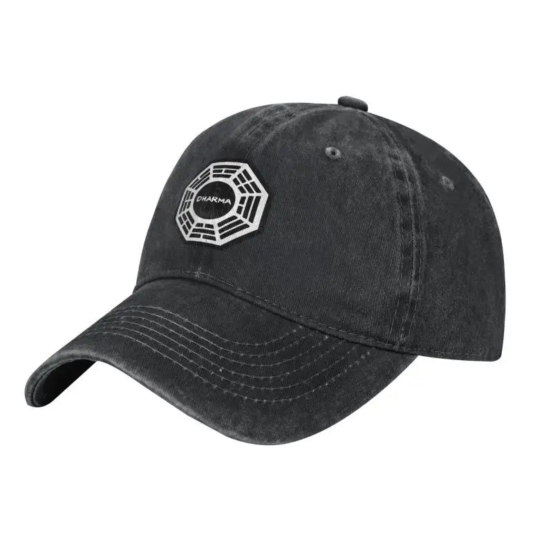 Dharma Initiative Logo Cowboy Hat, Vintage Adjustable Washed Cotton Golf Hat, Summer Sun Visor Baseball Caps for Men