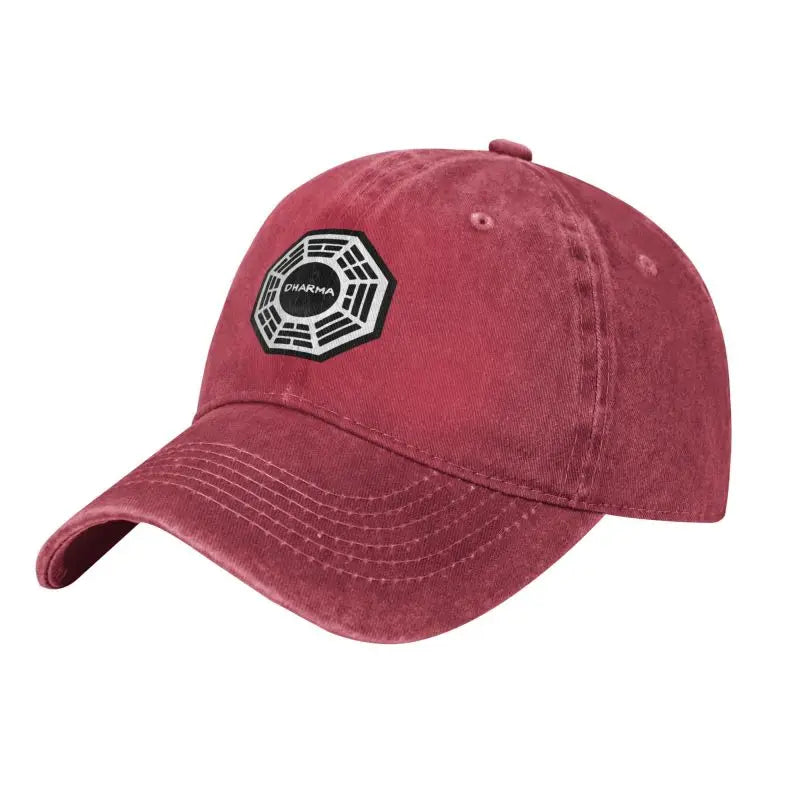 Dharma Initiative Logo Cowboy Hat, Vintage Adjustable Washed Cotton Golf Hat, Summer Sun Visor Baseball Caps for Men